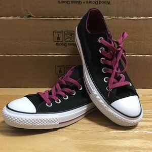 All Star Black converse with purple laces